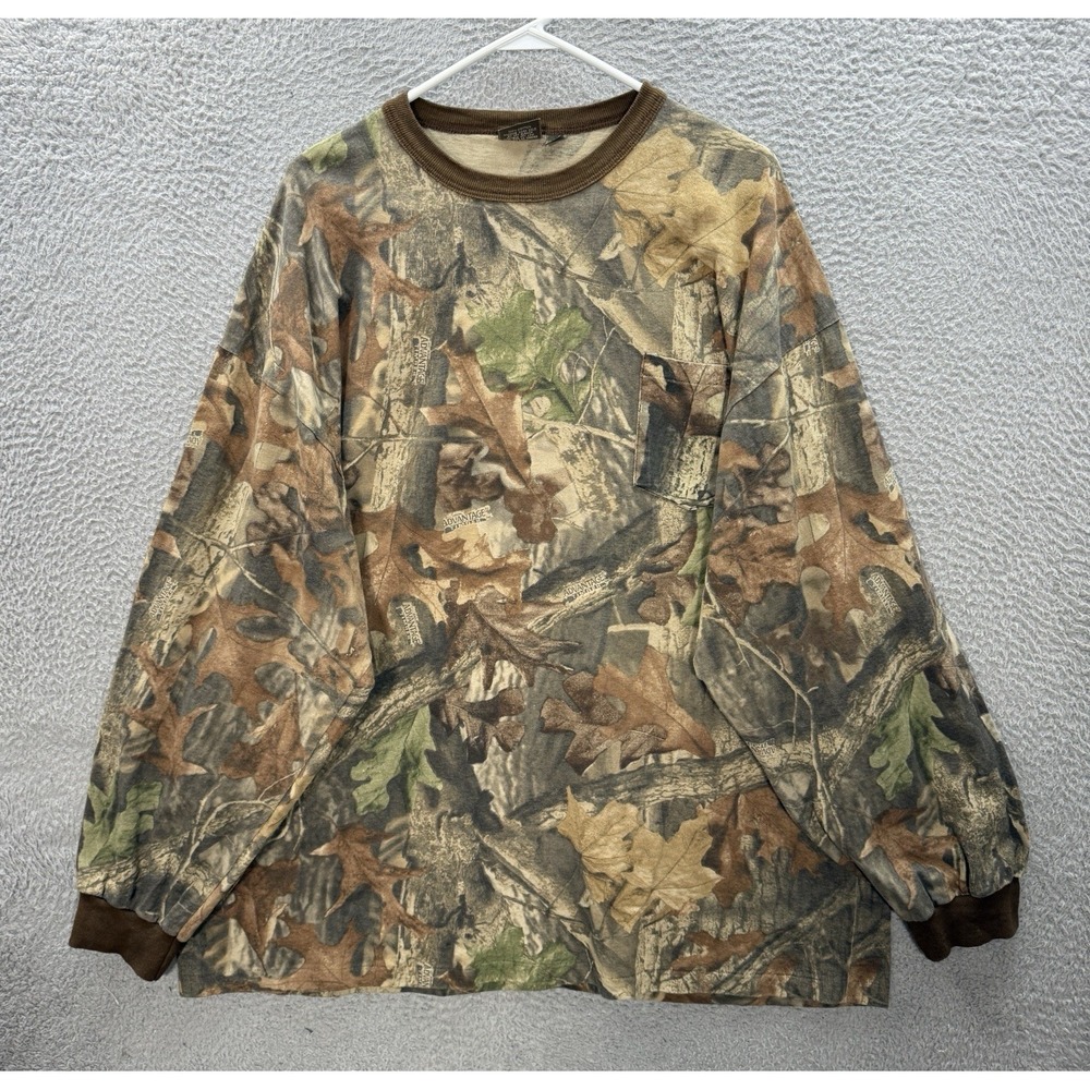 Vintage Spartan Shirt Adult 3XL Camouflage Advantage Timber Camo Made In USA Y2K